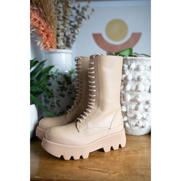 PALOMA BARCELÓ Cairo Platform Boots In Nocciola 36 - Picture 2 of 5